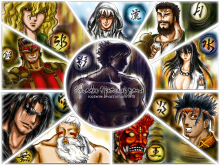 Anime characters facial expressions group - a group of anime characters free wallpaper