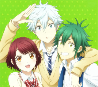 Anime characters posing together group - a picture together free wallpaper