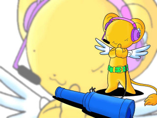 Cartoon character headphones telescope yellow - headphone free wallpaper