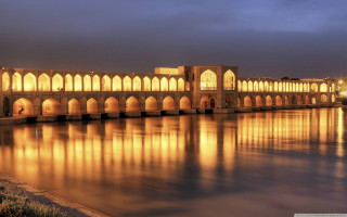 Bridge water night lights building 6 - night time free wallpaper for desktop