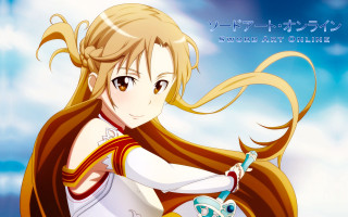Girl longhair whitesword blue sky - object free wallpaper