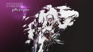Woman sword purple background black - renaissance free wallpaper