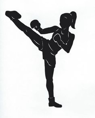 Woman kick air action dynamic - simple free wallpaper