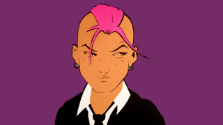 Cartoon woman pink mohawk black - a cartoon of a woman free wallpaper