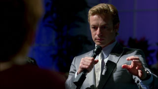 Man suit speaking microphone woman - holography free wallpaper