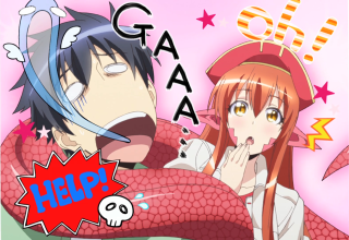Anime couple kissing gaia aya - a caption free wallpaper