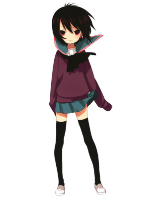 Alice purple sweater black stockings - a cat free wallpaper