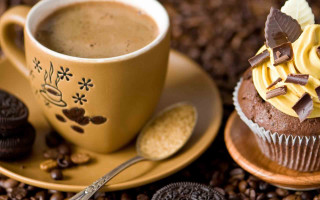 Coffee cup cupcake plate spoon - a spoon and spoon rest free wallpaper