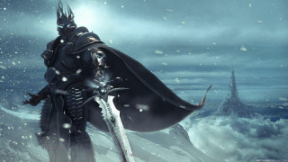 Knight snowy landscape sword shield - epic fantasy character art free wallpaper