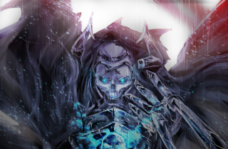 Demon blue eyes horns wings - death free wallpaper