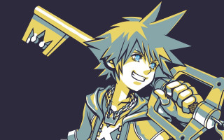 Cartoon character gun smile chain - vector art free wallpaper