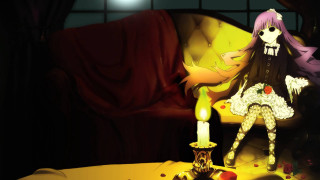 Cartoon girl couch candle table - a cartoon girl free wallpaper