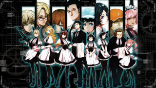 Anime characters group black background 5 - poster art free wallpaper