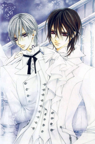Anime characters white outfits black 2 - two anime character free wallpaper