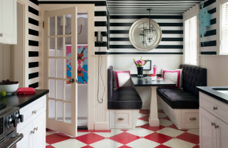 Kitchen checkered floor black white 2 - cubist free wallpaper