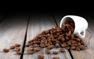 White cup coffee beans wooden 3 - coffee bean free wallpaper