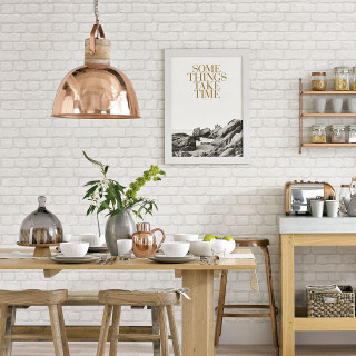 Dining room table chairs brick - a brick wall behind free wallpaper