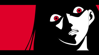 Black white person red eyes - image of a person free wallpaper