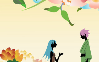 Couple flowers tree sky background - chiho aoshima free wallpaper