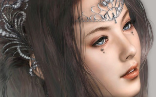 Woman tiara diamond headpiece digital - digital painting free wallpaper