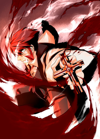 Man red hair sword hand 2 - ufotable free wallpaper