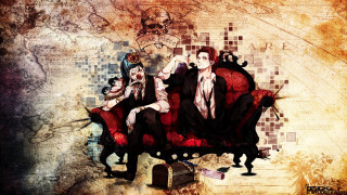 Couple red chair clock suitcase - a red chair free wallpaper