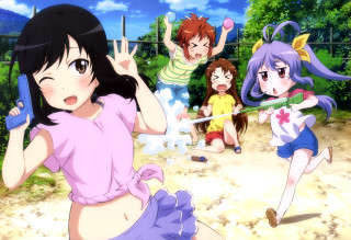 Girls park playing ball bat - a group of girls free wallpaper