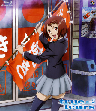 Woman holding flag store window - a poster free wallpaper