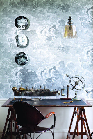 Desk typewriter lamp wall painting - it in front free wallpaper