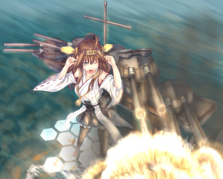 Woman white dress rock sword - explosion free wallpaper