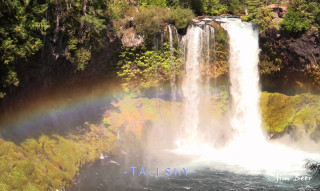 Rainbow waterfall sky reflection nature - the water below free wallpaper