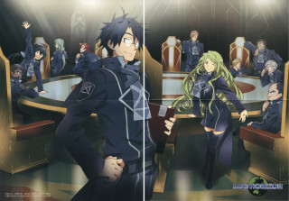 Anime couple table woman blue - a black suit free wallpaper