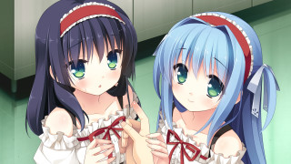 Blue haired girls mirror reflection - own free wallpaper