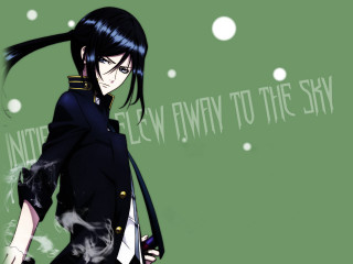 Anime girl ponytail black dress - a cell phone free wallpaper