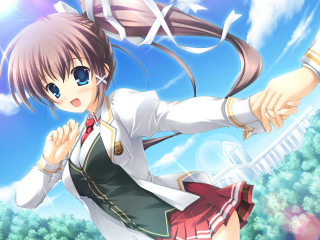 Girl school uniform sword sky - a girl in a school uniform free wallpaper