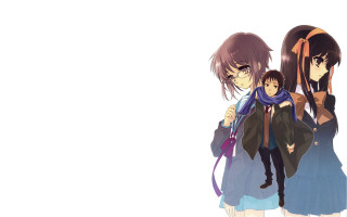 Anime girls long hair scarf 4 - the other holding free wallpaper