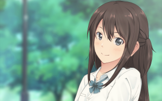 Aguri uchida girl long hair - tree and grass free wallpaper
