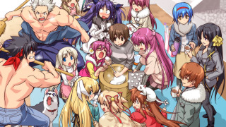 Anime characters group colored hair - colored free wallpaper