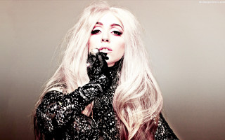 Woman long white hair black 3 - her mouth free wallpaper