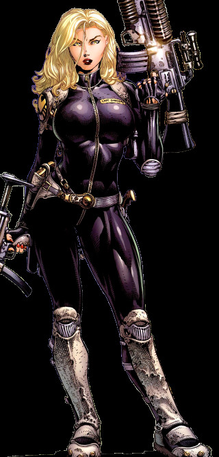 Comic woman black outfit gun - a black outfit holding free wallpaper
