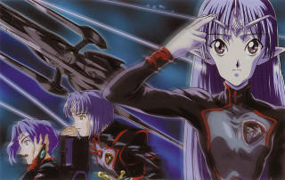 Anime purple hair blue eyes 2 - a gun free wallpaper