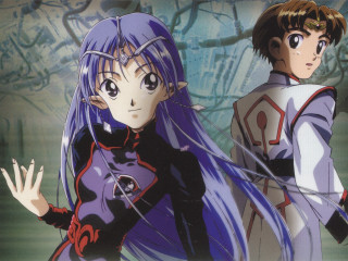 Anime characters tree purple hair - concept art free wallpaper