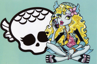 Girl skull crown cartoon sitting - a cartoon of a girl free wallpaper