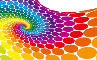 Colorful spiral circles white background - bridget riley free wallpaper