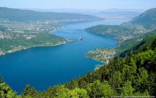 Lake mountains trees sunny day 9 - flavia bloi free wallpaper
