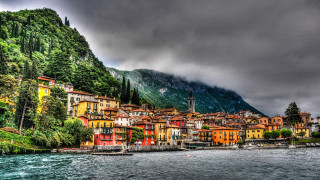 Village lake mountain cloudy sky - a cloudy sky above free wallpaper