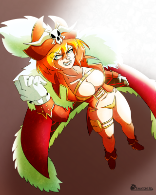 Cartoon character flying red green - tail free wallpaper