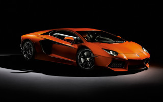 Orange sports car dark room 16 - nice free wallpaper
