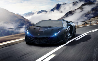 Black sports car mountains road 2 - matte finish free wallpaper for desktop