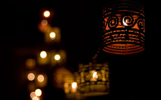 Lit candles table wall lights - bruce munro free wallpaper